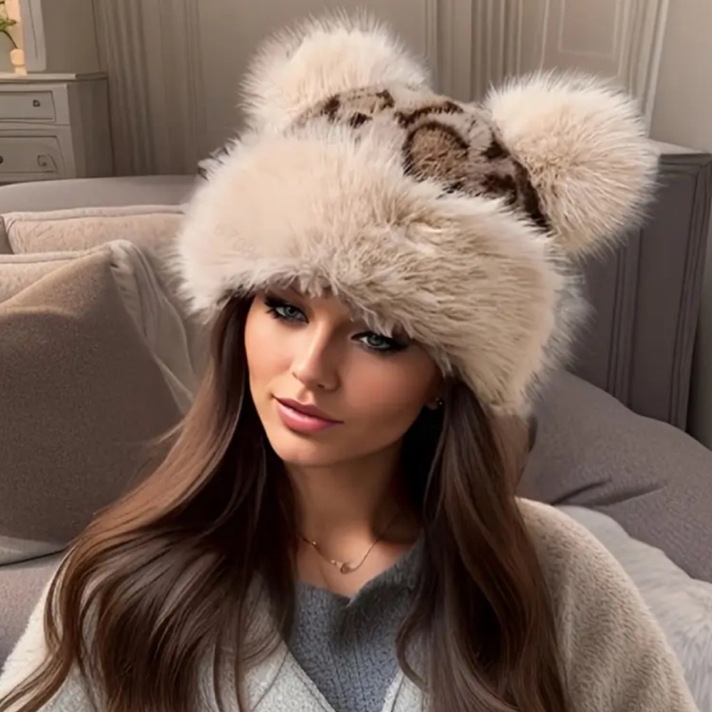 Chic Faux Fur Hat with Ears